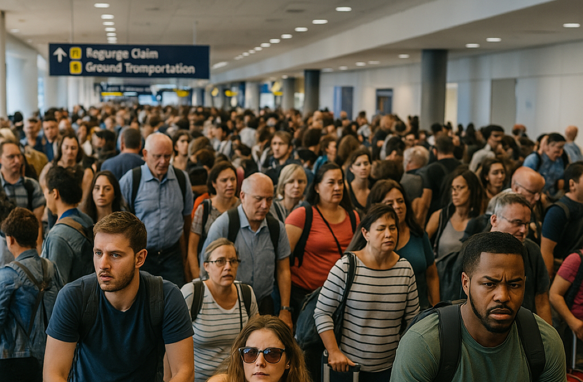 crowded airport