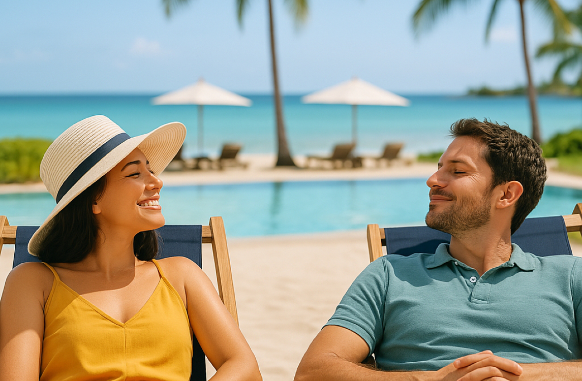 couple relaxing on vacation